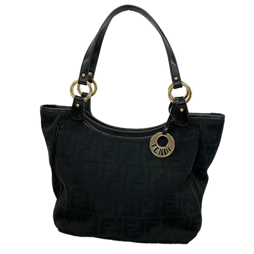 Fendi Zucca Nylon Canvas Tote Bag, Black, Women's P3444183